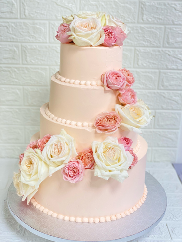 Peach Wedding Cake