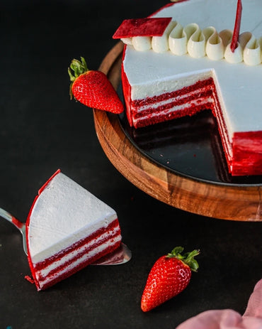 Red Velvet Cake with Cream Cheese on top