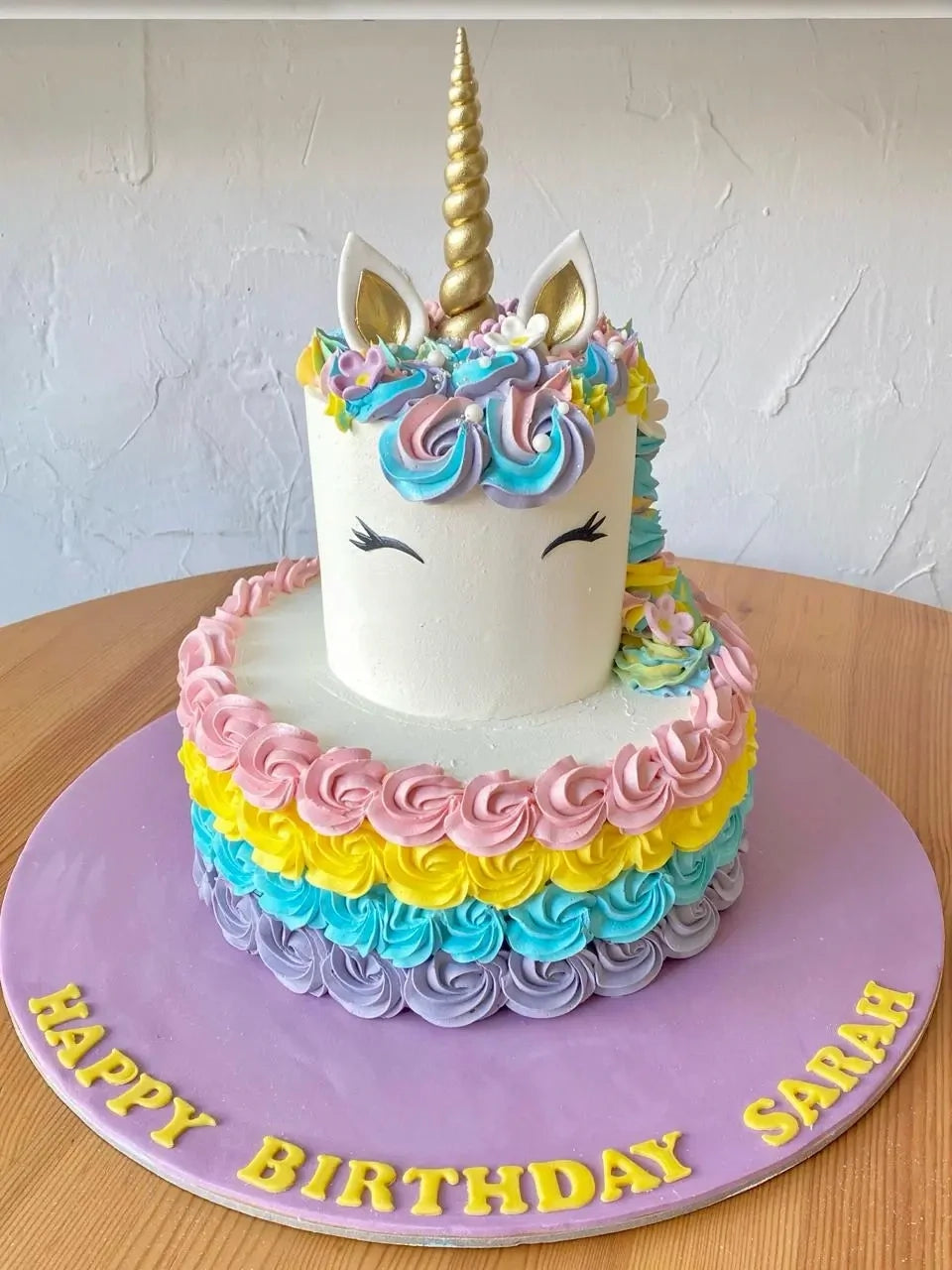 Unicorn 2Tier Cake in 2D