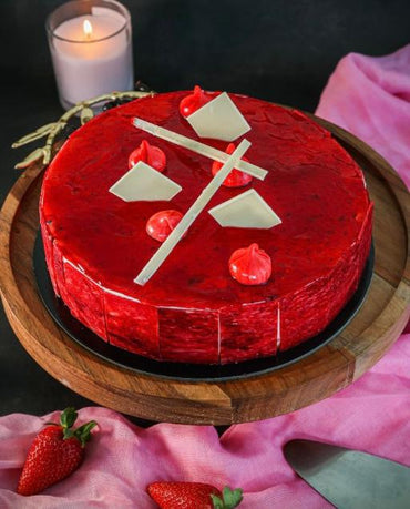 Strawberry Cheese Cake with Roses