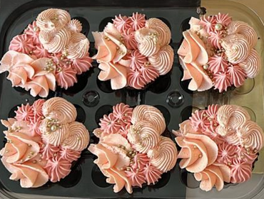 Pink Floral Cupcakes - 12