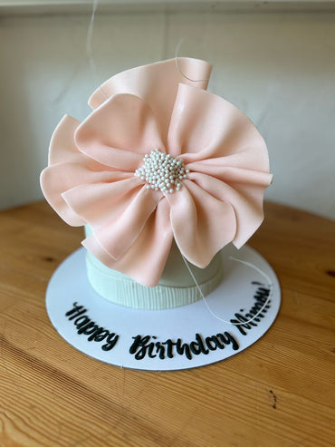 Big Pink Fondant flower Cake