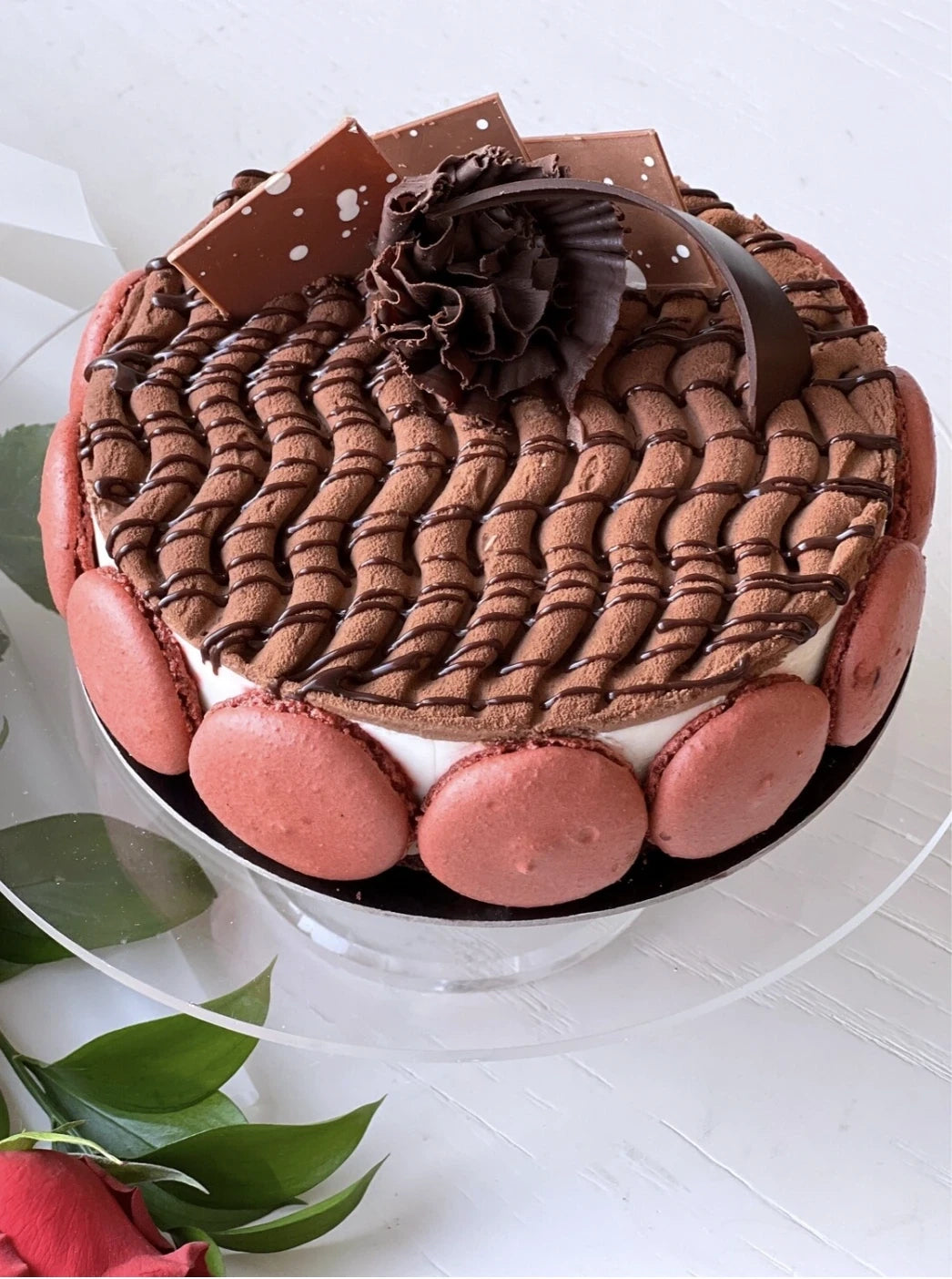 Triple Chocolate Cake with Roses