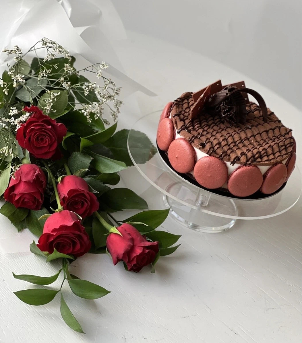Triple Chocolate Cake with Roses