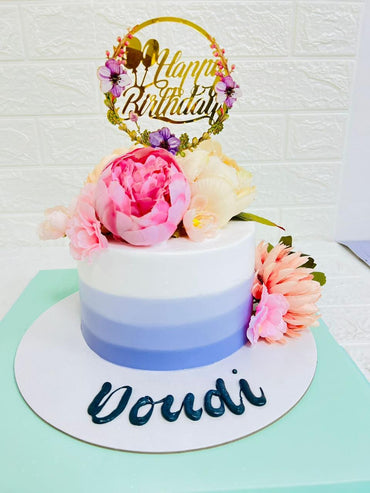 Cake with Flower-Purple