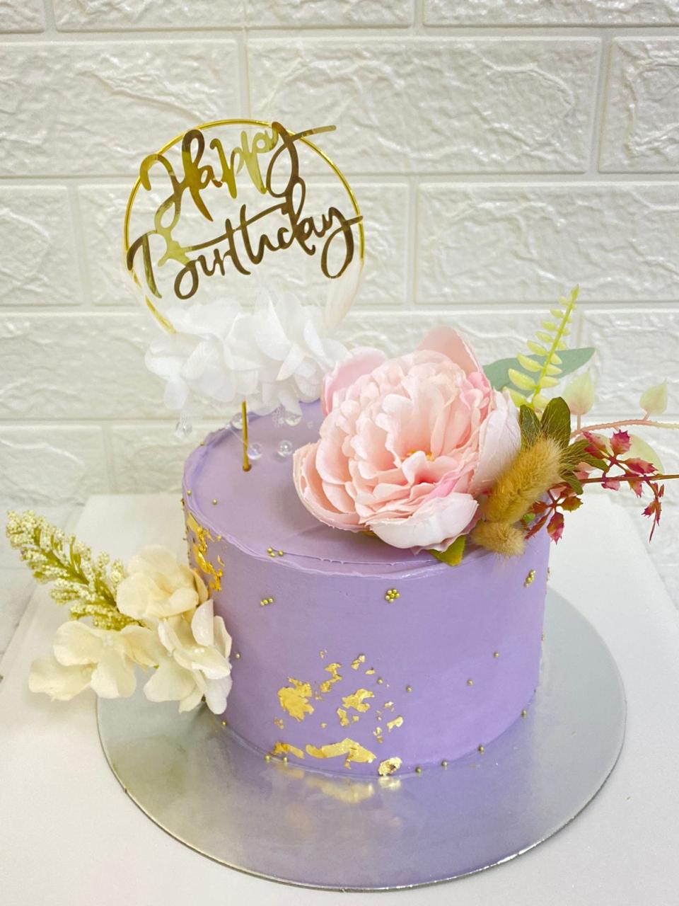 Cake with Flower-Purple