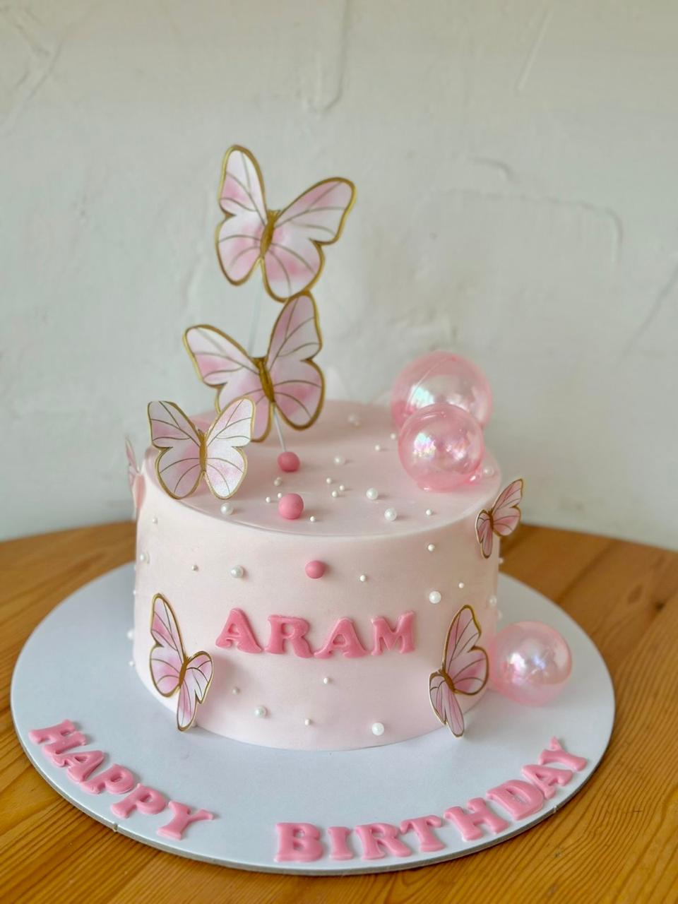 Cake with Butterfly-Pink