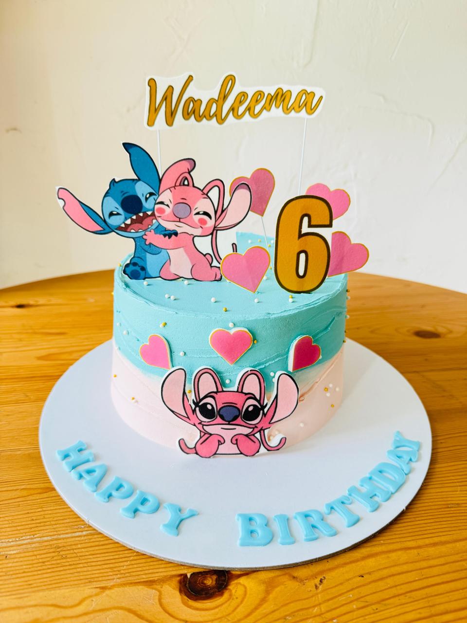 Stitch theme cake in  Buttercream